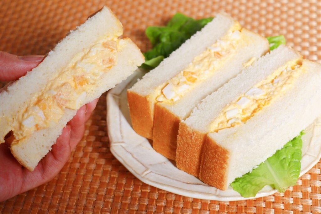 Egg sandwich made with boiled eggs and mayonnaise
