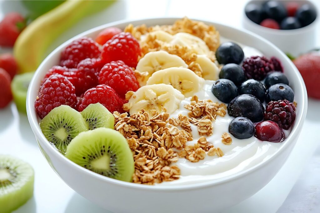 greek yogurt parfait with fruit and granola healthy breakfast