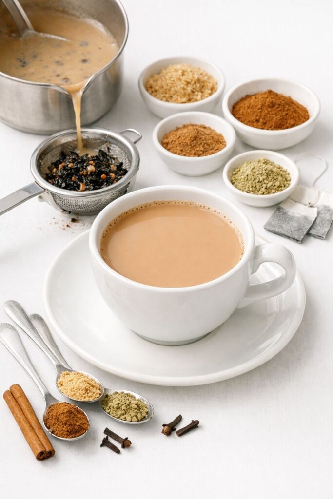 Masala chai with warming spices