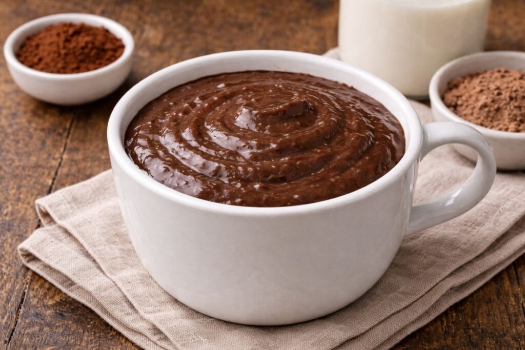 healthy winter dessert made with natural ingredients, warming spices, baked fruit, or chocolate for cold weather comfort