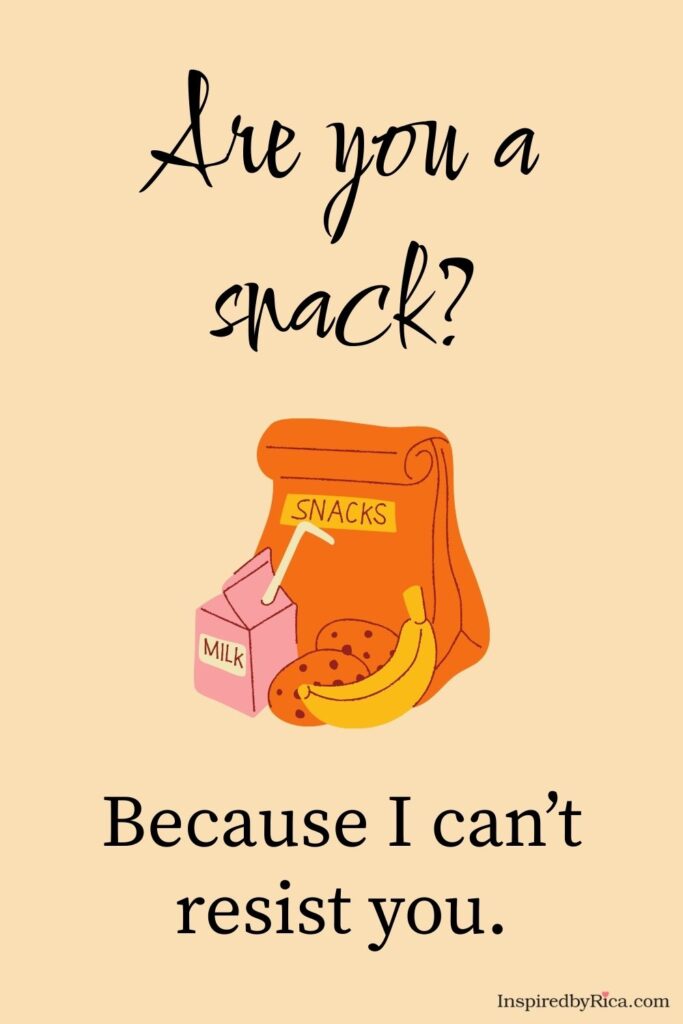 Cute snack-themed pick-up line for school crushes