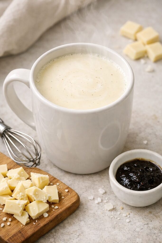 White hot chocolate with vanilla