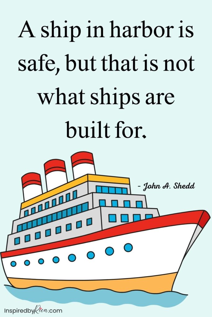 Travel quote about courage, exploration, and stepping beyond your comfort zone