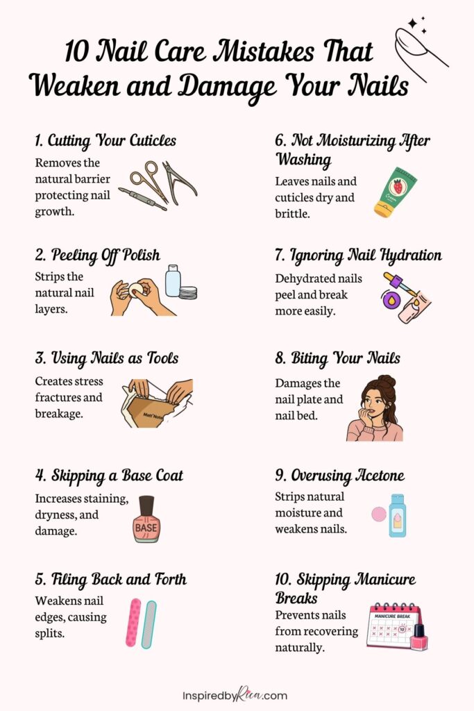 nail care mistakes, healthy nail tips, how to strengthen nails