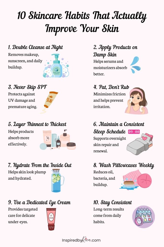 skincare habits, healthy skincare, skincare routine, skincare tips