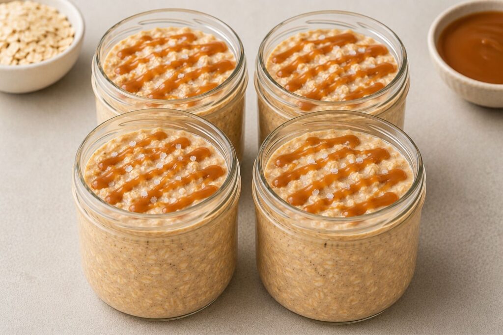high-protein overnight oats, protein overnight oats, overnight oats for meal prep