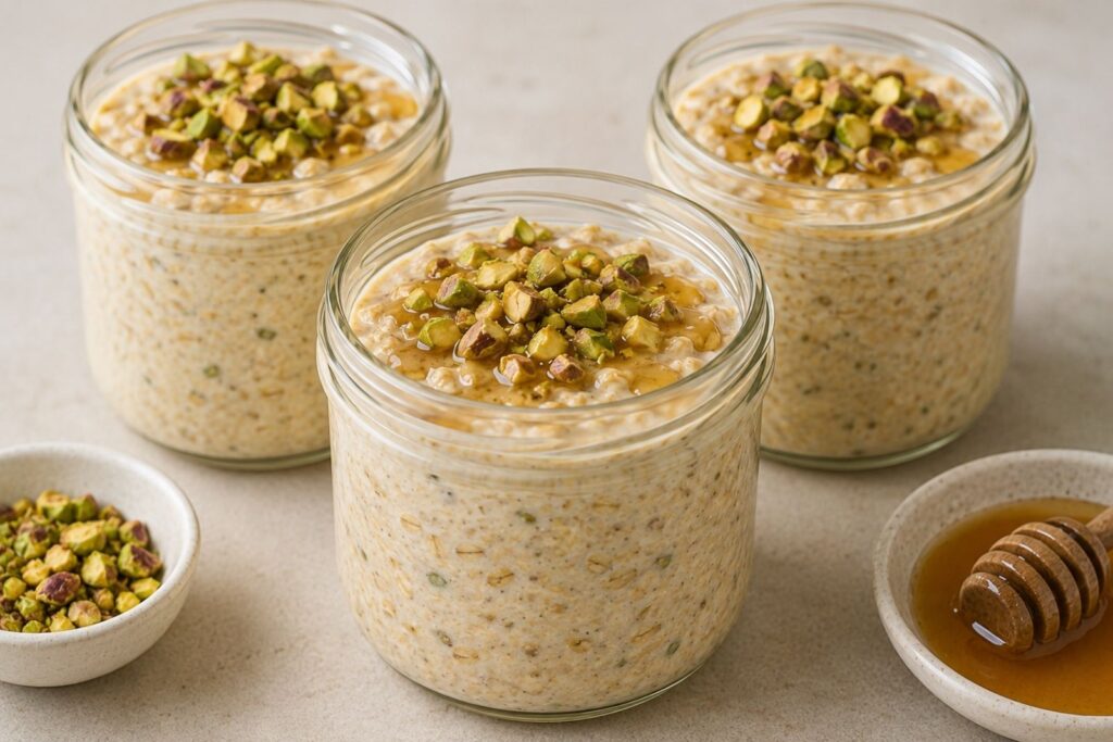 high-protein overnight oats, protein overnight oats, overnight oats for meal prep