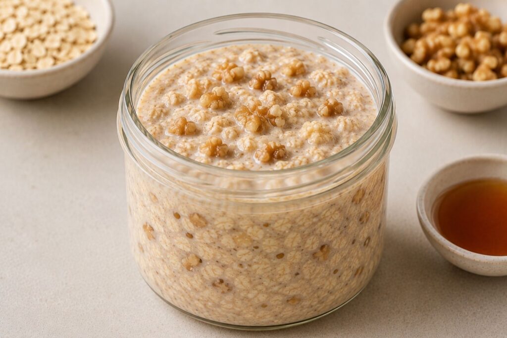 high-protein overnight oats, protein overnight oats, overnight oats for meal prep