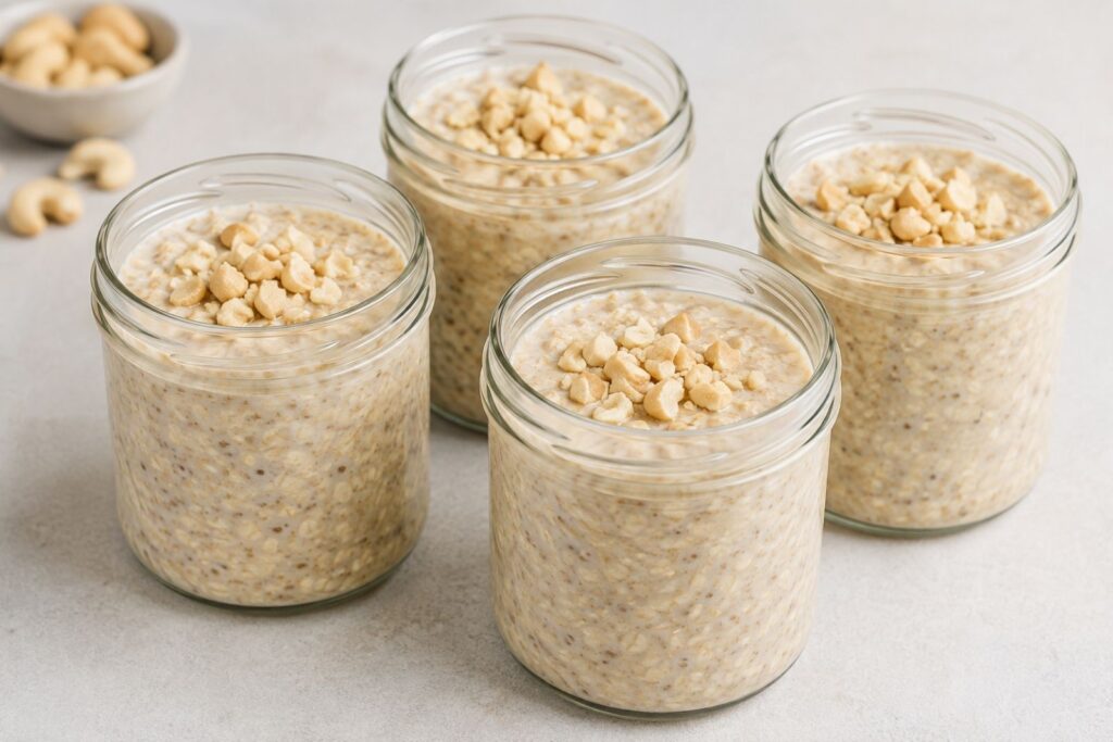 high-protein overnight oats, protein overnight oats, overnight oats for meal prep