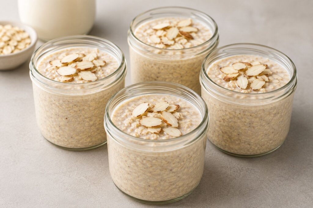 high-protein overnight oats, protein overnight oats, overnight oats for meal prep