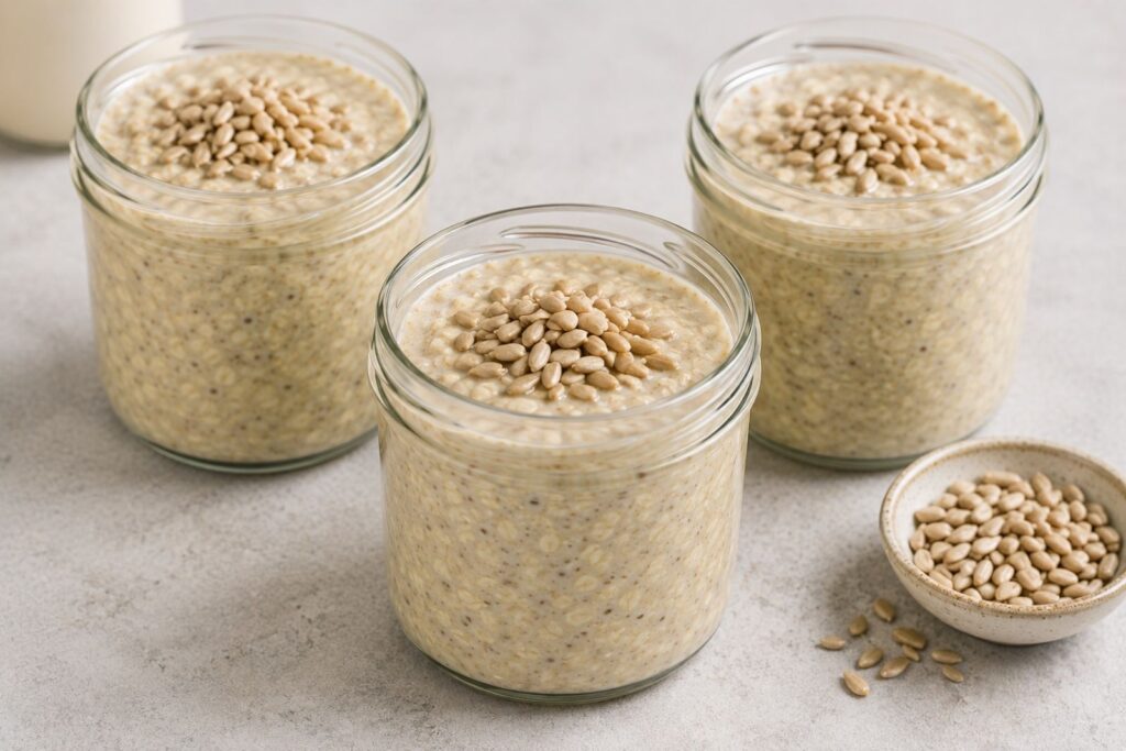 high-protein overnight oats, protein overnight oats, overnight oats for meal prep