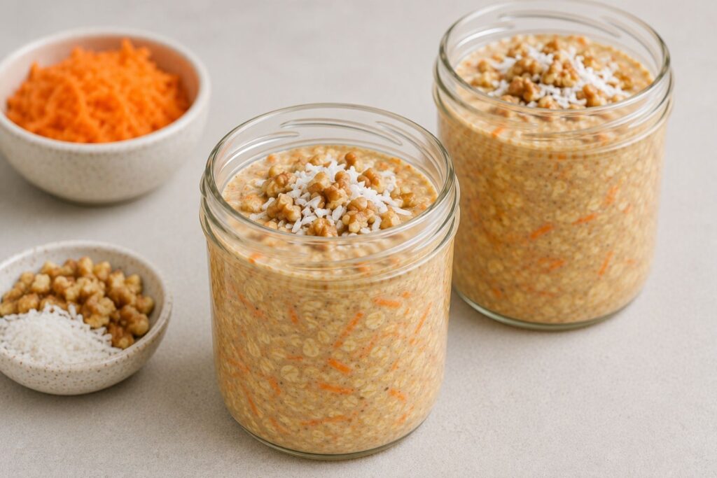 high-protein overnight oats, protein overnight oats, overnight oats for meal prep