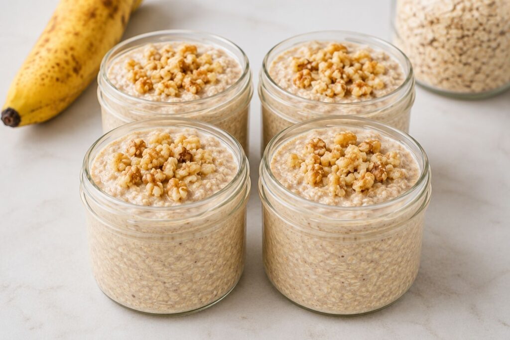 high-protein overnight oats, protein overnight oats, overnight oats for meal prep
