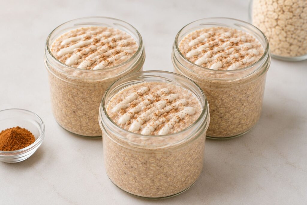 high-protein overnight oats, protein overnight oats, overnight oats for meal prep